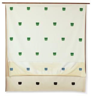 Niele Toroni - Empreintes d\'un pinceau no. 50 répétées à intervalles réguliers de 30 cm.