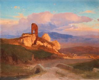 Niels Fredrik Martin Rohde - An ruin amongst rocks in the Campagna
