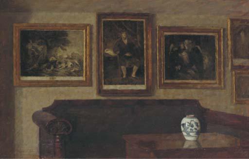 Niels Holsøe - A Room Interior with a Chinese Vase