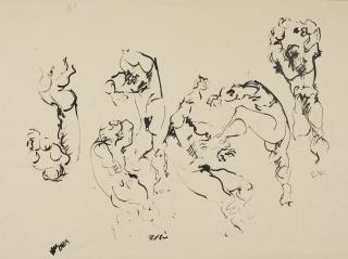 Nikhil Biswas - Untitled (Fighting Figures)