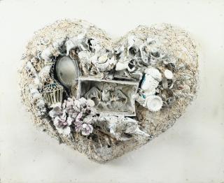 Niki de Saint Phalle - Coeur À La Chauve-Sourissigned And Titled On The Back; Assemblage Of Objects And Paint On Board. Executed In 1963-1964.