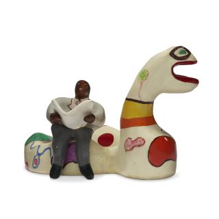 Niki De Saint Phalle - Homme lisant sur un serpent [Serpent and Daddy]