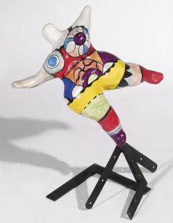 Niki De Saint-Phalle - Nana Soclée Avec Socle De Jean Tinguely