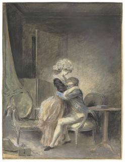 Niklas Lafrensen Ii, Called Lavreince - An amorous couple in an elegant interior