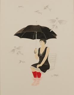 Nikola Röthemeyer - FrauenZimmer No. 39 (Regenschirm & Flugfische).