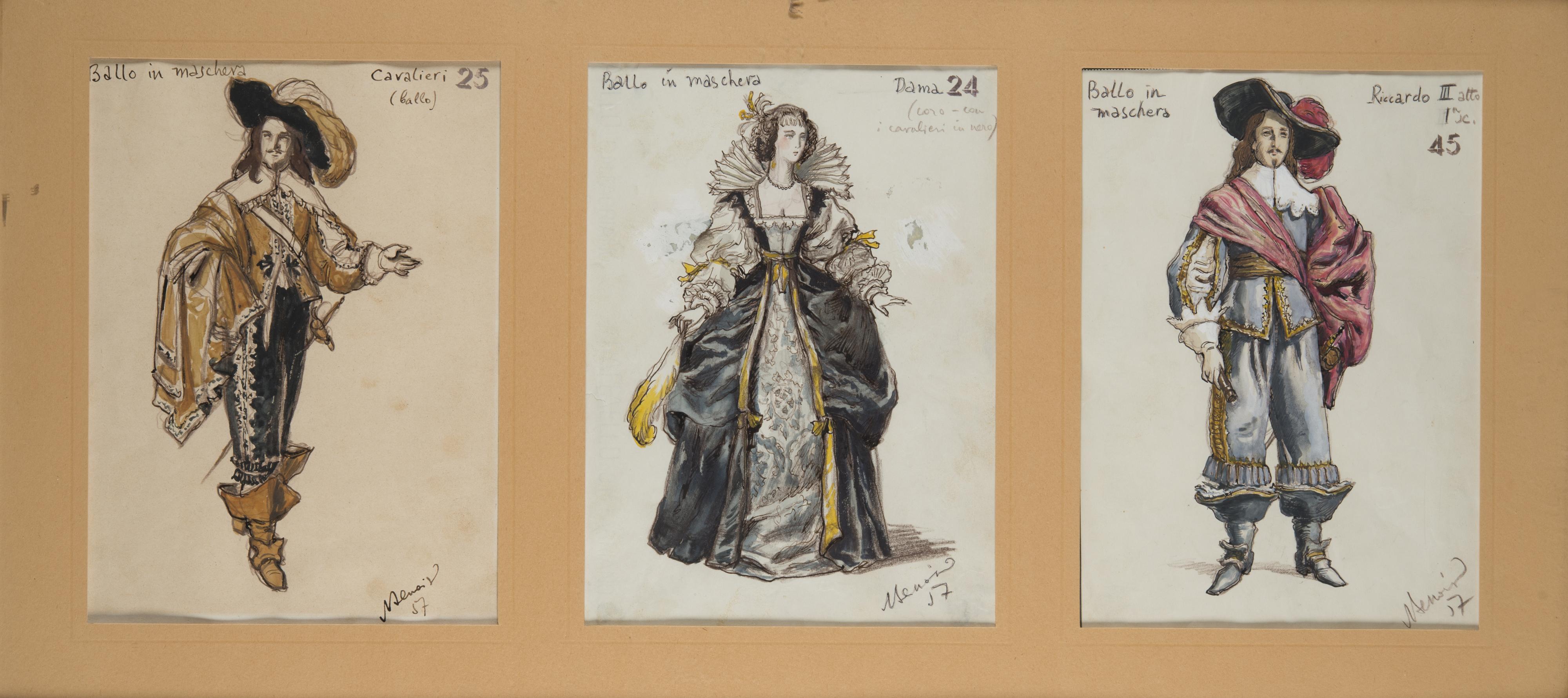 Nikolai Aleksandrovic Benois - Ballo in maschera: cavalieri, dama, Riccardo III