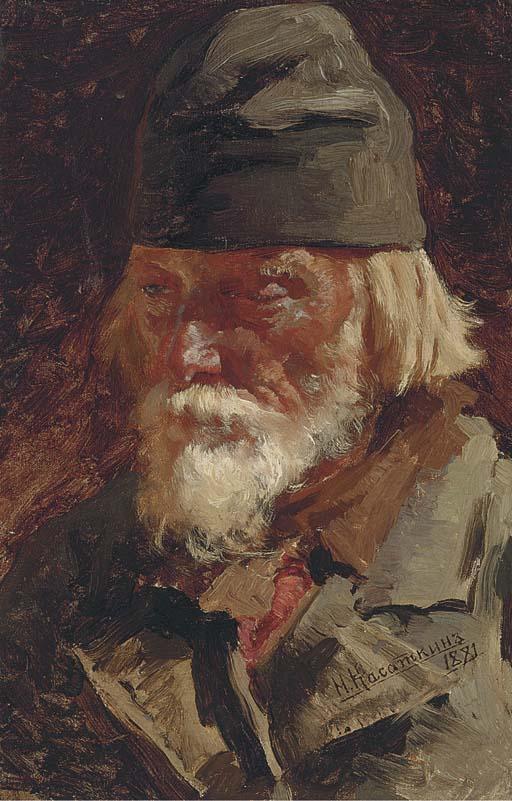 Nikolai Alekseevich Kasatkin - Portrait of Old Peasant