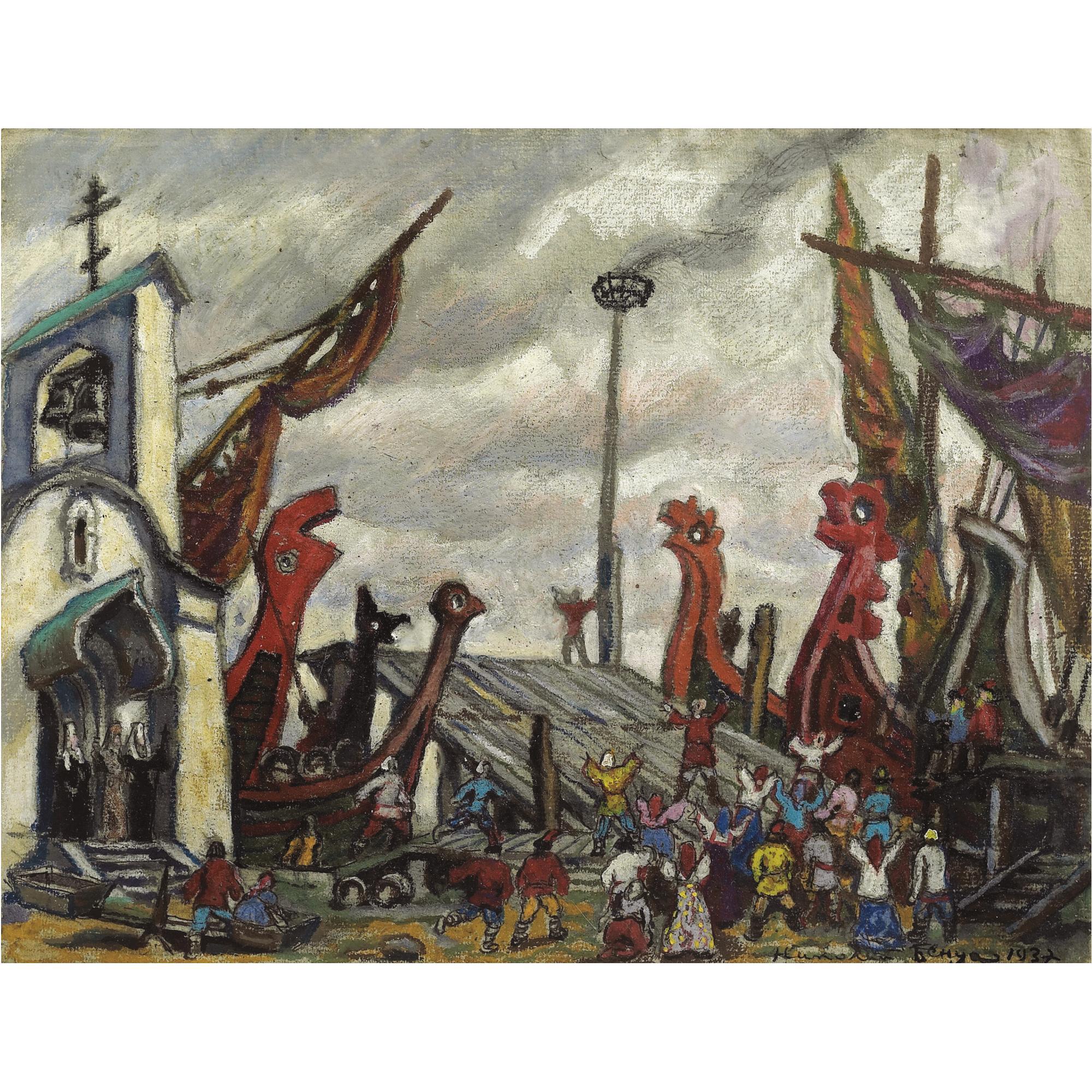 Nikolai Alexandrovich Benois - Two Set Designs For A Production Of Sadko