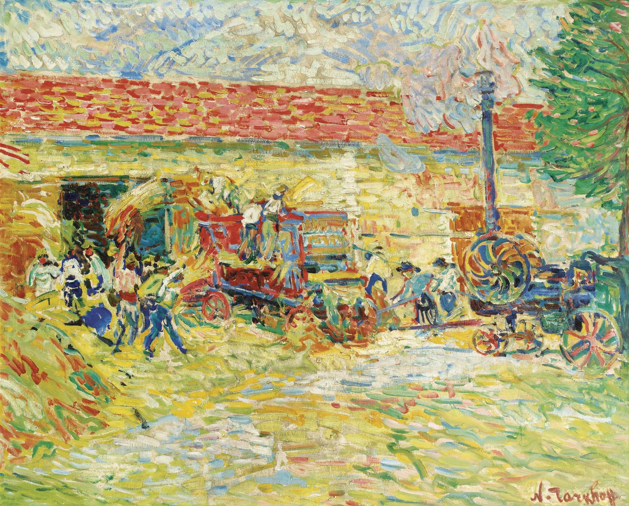 Nikolai Alexandrovich Tarkhov - Threshing Wheat 