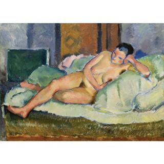 Nikolai Andreevich Tyrsa - Model On Green, 1933