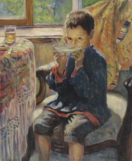 Nikolai Bogdanov-Belsky - A young boy drinking tea