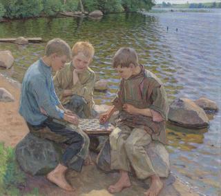 Nikolai Bogdanov-Belsky - On the bank of the lake