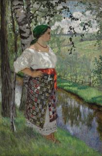 Nikolai Bogdanov-Belsky - Peasant woman by a brook