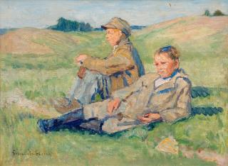 Nikolai Bogdanov Bel\'sky - Resting Boys.