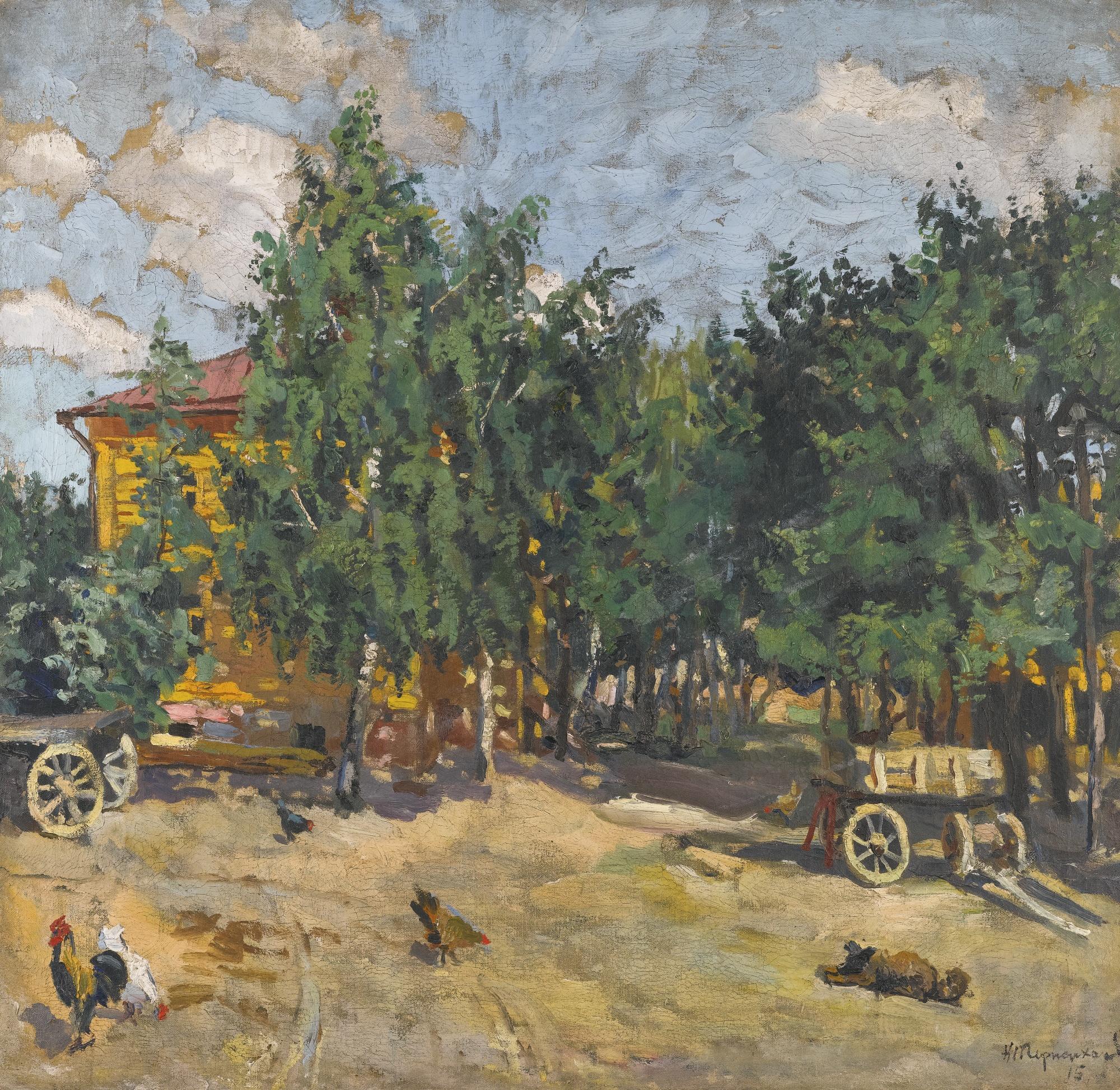 Nikolai Borisovich Terpsikhorov - Spring Landscape With Carts