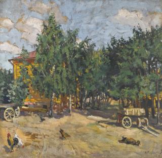 Nikolai Borisovich Terpsikhorov - Spring Landscape With Carts
