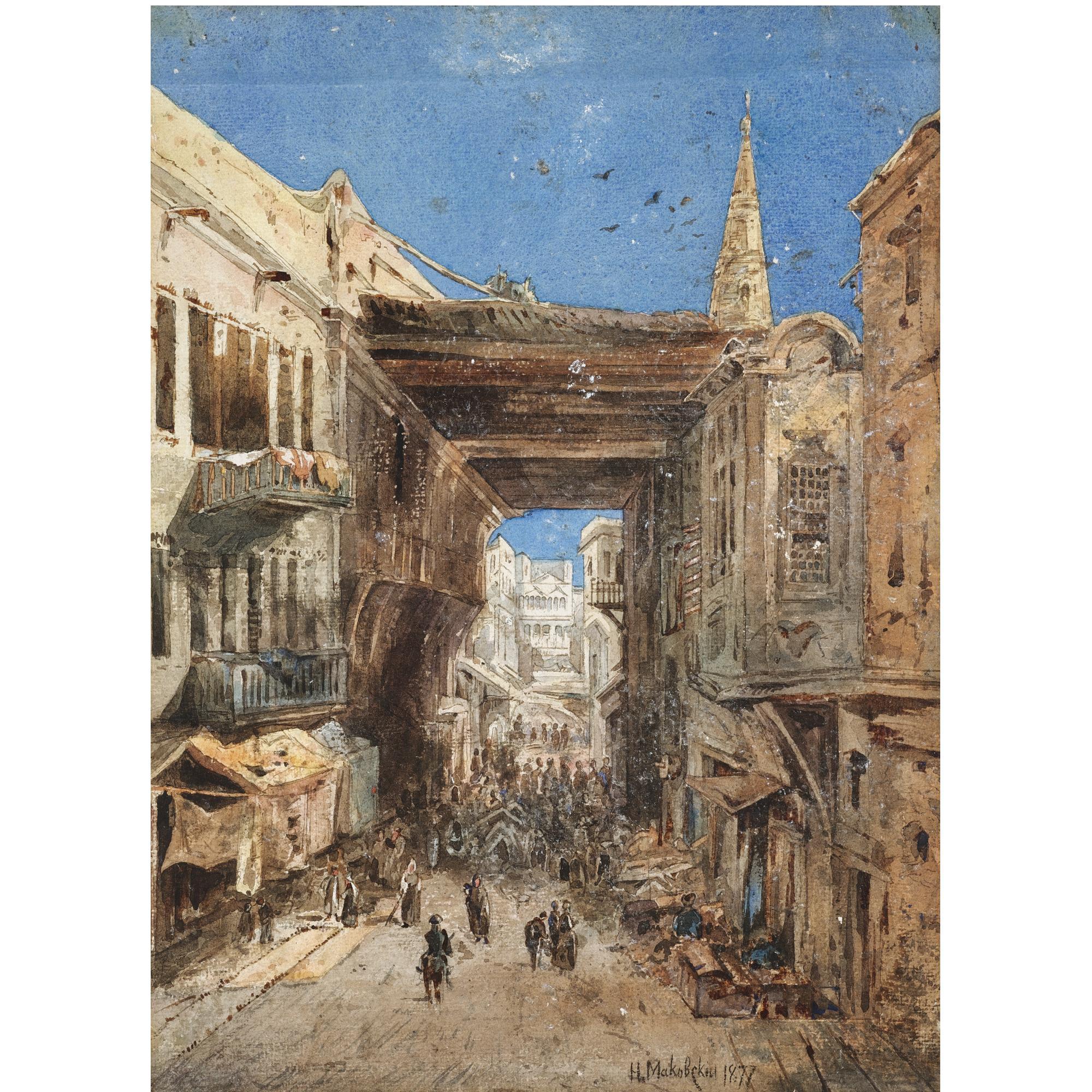 Nikolai Egorovich Makovsky - Street Scene In Cairo