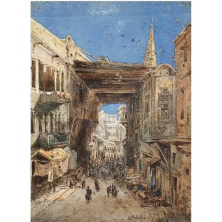 Nikolai Egorovich Makovsky - Street Scene In Cairo
