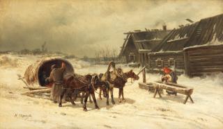 Nikolai Egorovich Sverchkov - A winter\'s day in the village