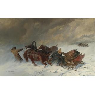 Nikolai Egorovich Sverchkov - Russian Into The Blizzard, 1873