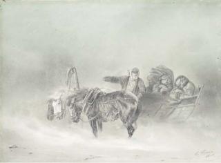 Nikolai Egorovich Sverchkov - Winter Troika in a Snowstorm