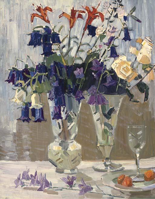 Nikolai Gorlov - Still life with roses and lilies