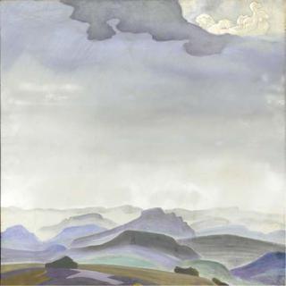 Nikolai Konstantinovich Rerikh - \'Knight of the Morning\' with sketch on the reverse for the painting \'Fairest City is the Enemie\'s Vexation\'