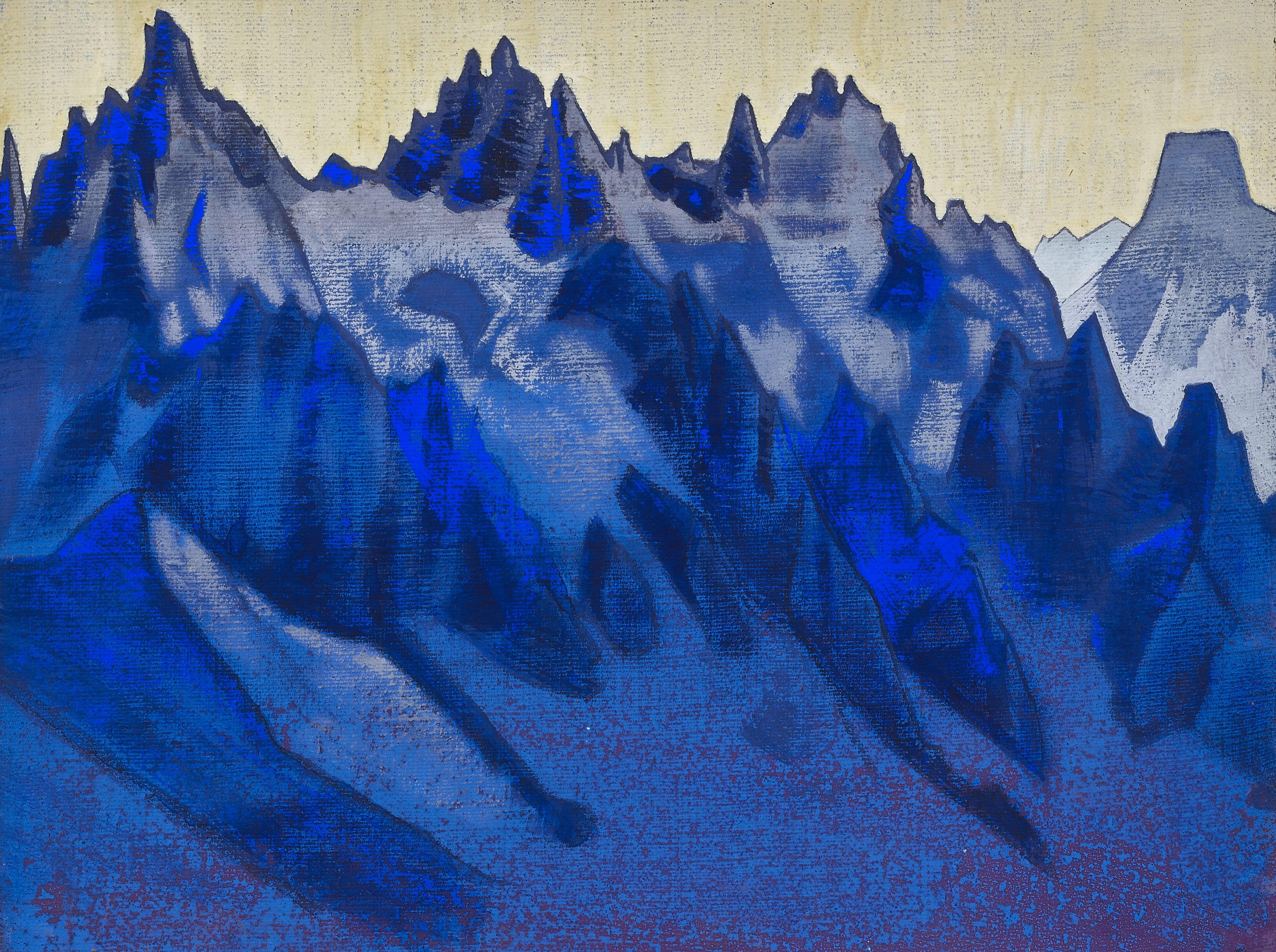 Nikolai Konstantinovich Roerich - \'Mountains for painting \'Shambhala\', 1928-29
