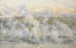 Nikolai Mikhailovich Romadin - Misty Volga river