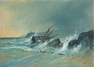 Nikolai Nikolaevich Karazin - Stormy Sea.