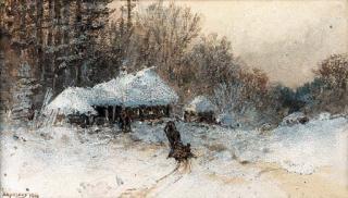 Nikolai Nikolaievich Karazin - Winter Landscape at Dusk