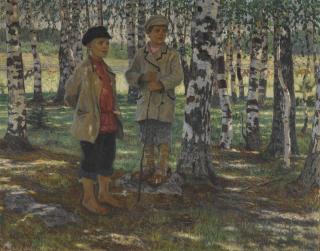 Nikolai Petrovich Bogdanov-Belsky - Boys In A Birch Forest