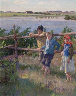 Nikolai Petrovich Bogdanov-Belsky - Children By A Lake