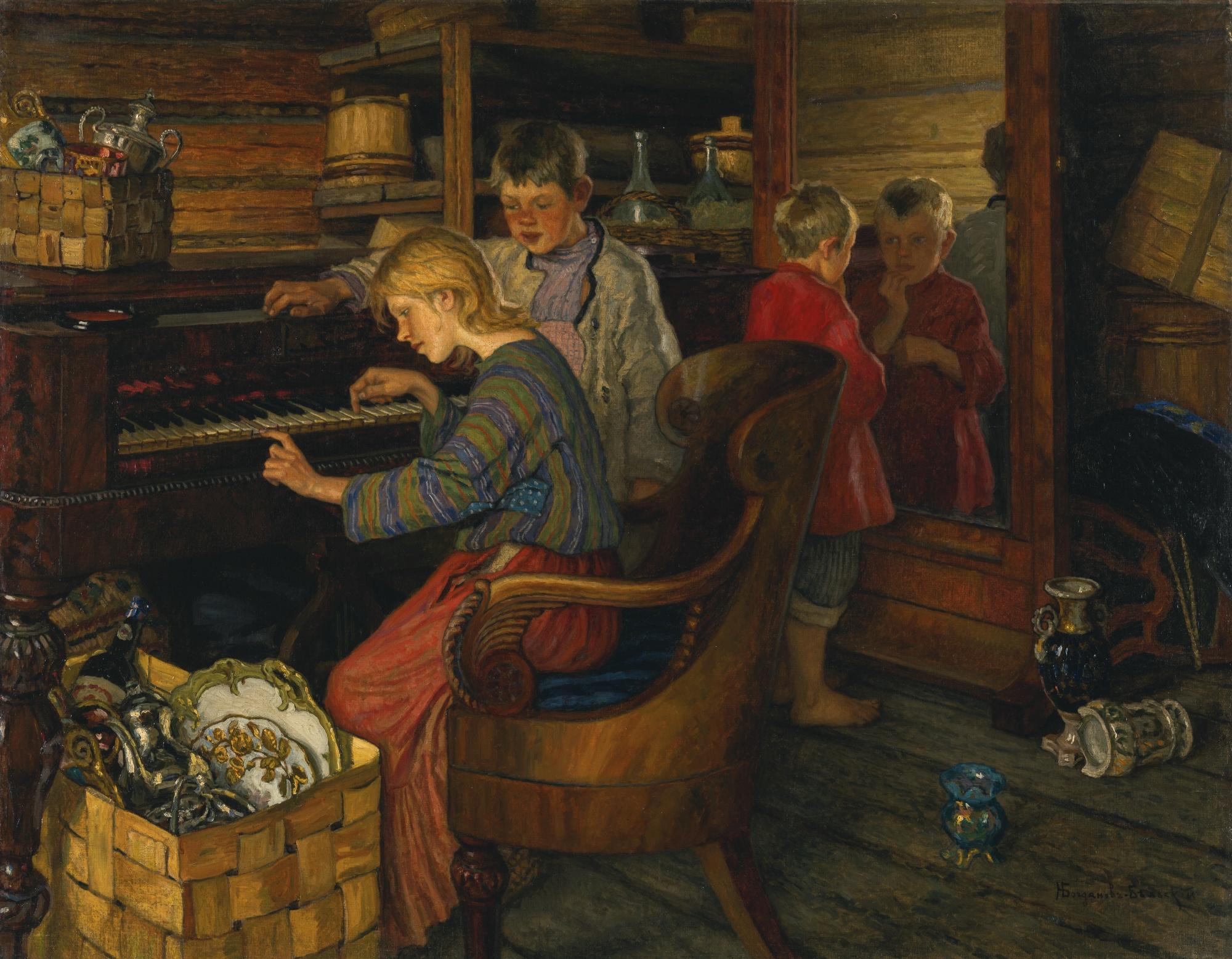 Nikolai Petrovich Bogdanov-Belsky - Children By The Piano