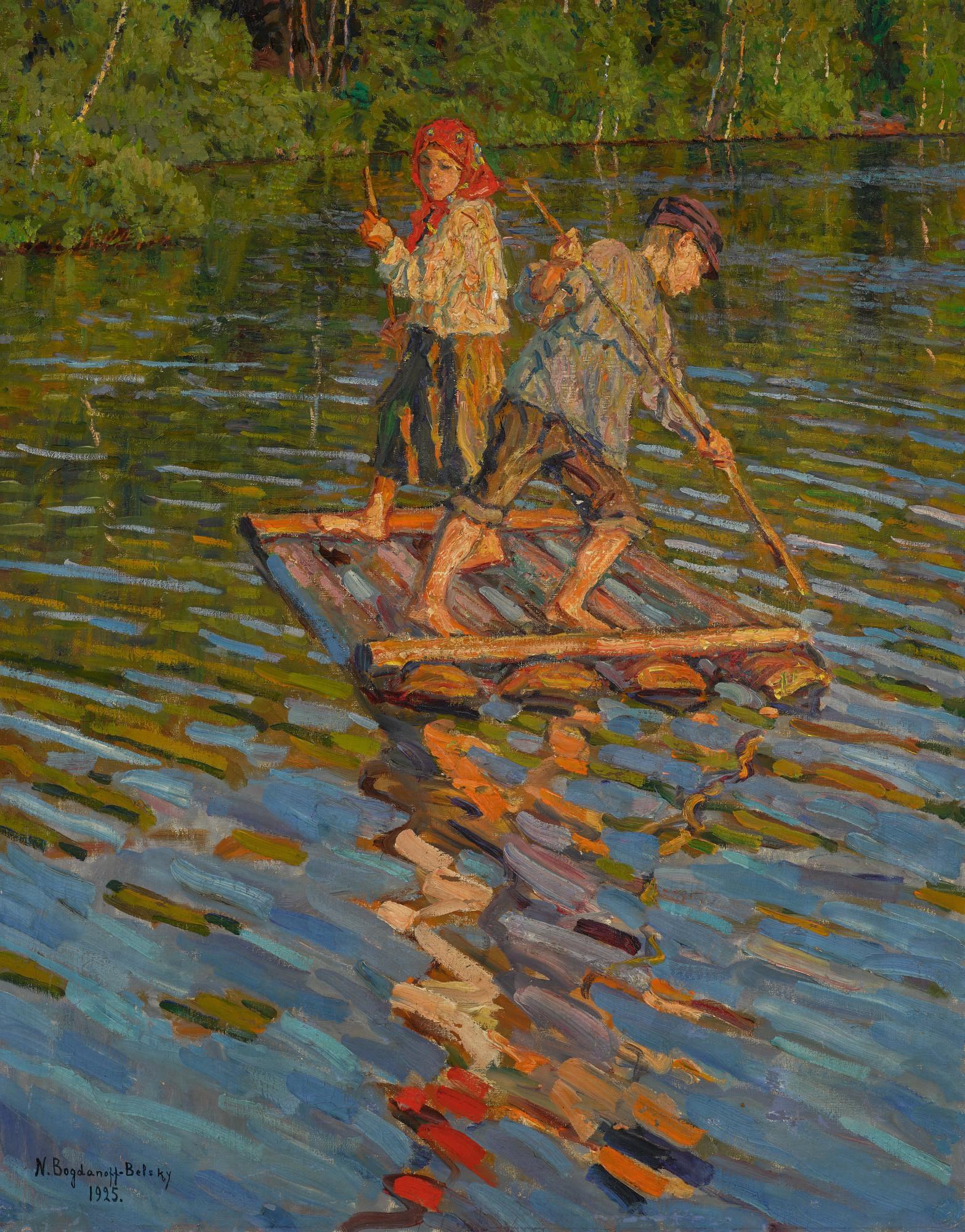 Nikolai Petrovich Bogdanov-Belsky - Children On A Raft