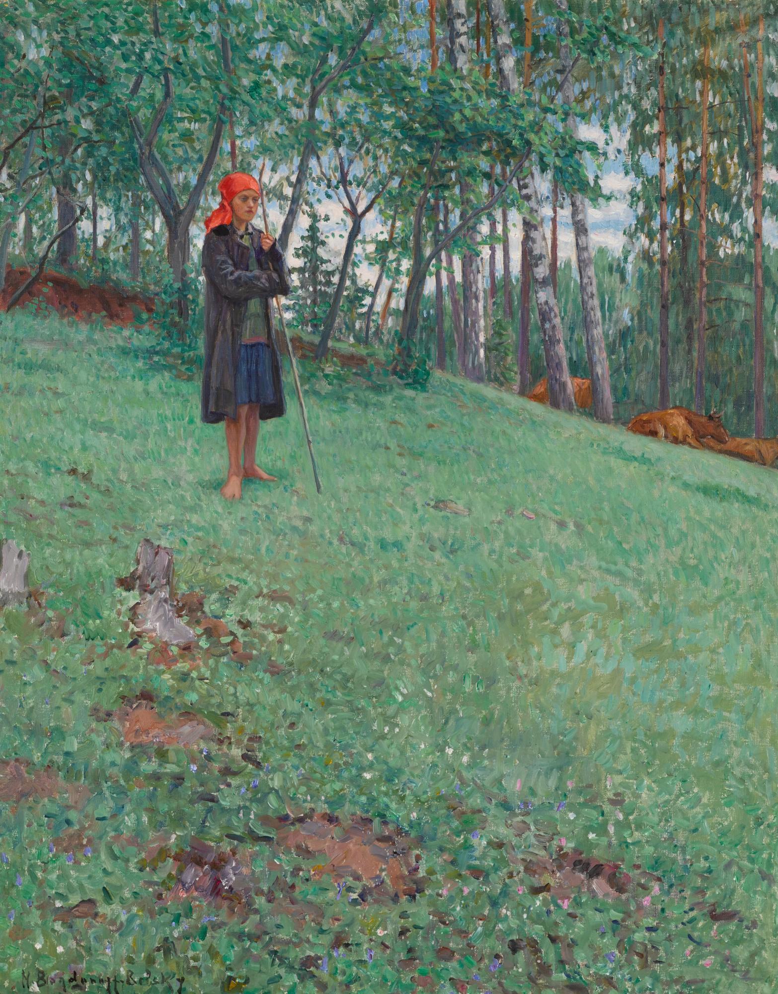 Nikolai Petrovich Bogdanov-Belsky - Girl Herding Cows