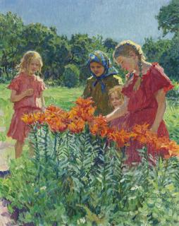 Nikolai Petrovich Bogdanov-Belsky - Picking Flowers