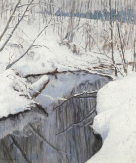 Nikolai Petrovich Bogdanov-Belsky - Stream In Winter