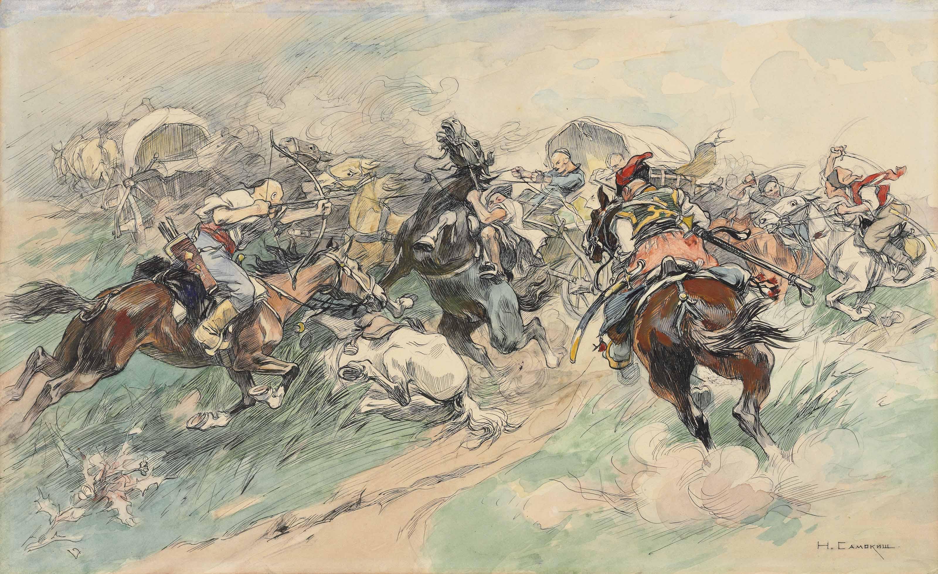 Nikolai Samokish - Zaporozhian attack