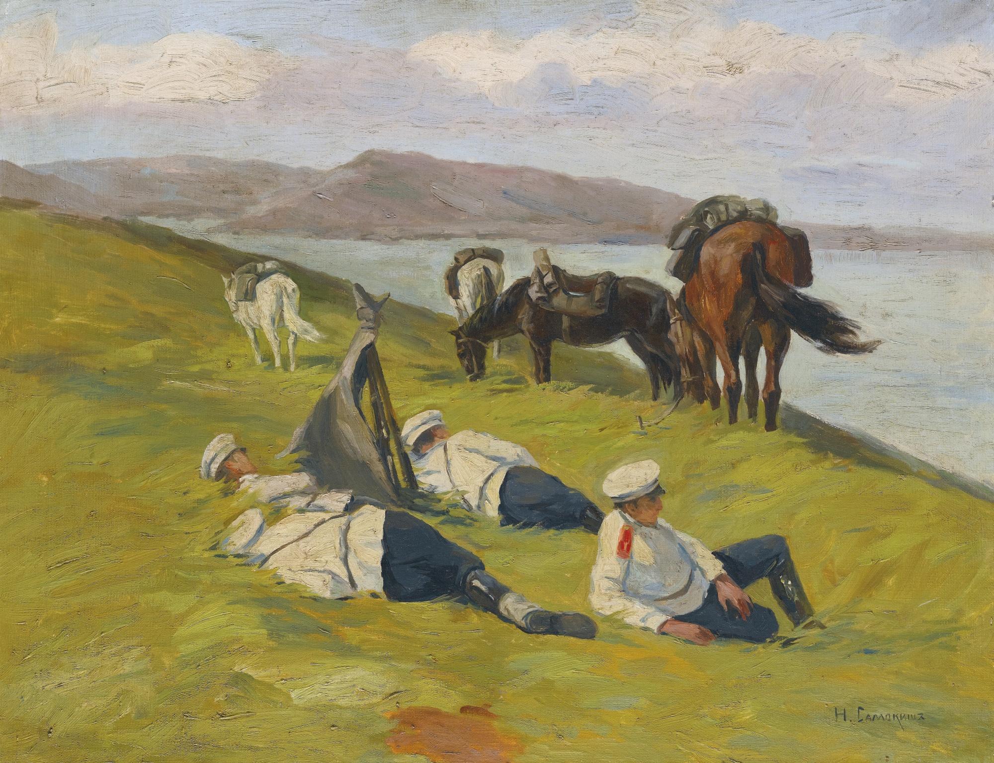 Nikolai Semenovich Samokish - Resting Dragoons, The Russo-Japanese War