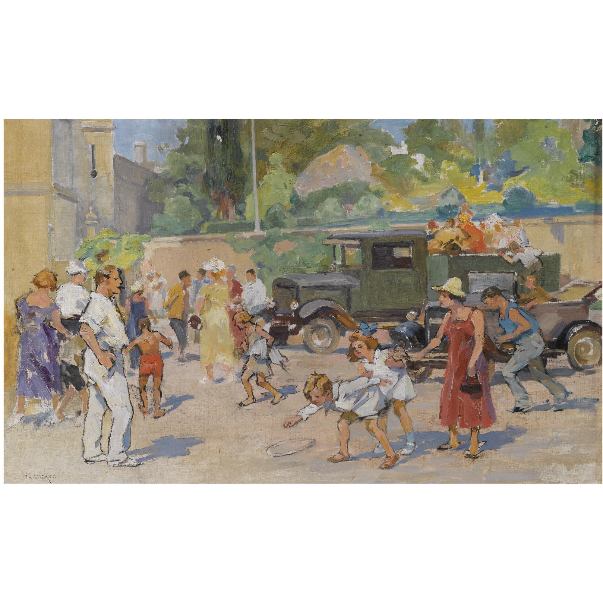 Nikolai Semenovich Samokish - Summer Street Scene