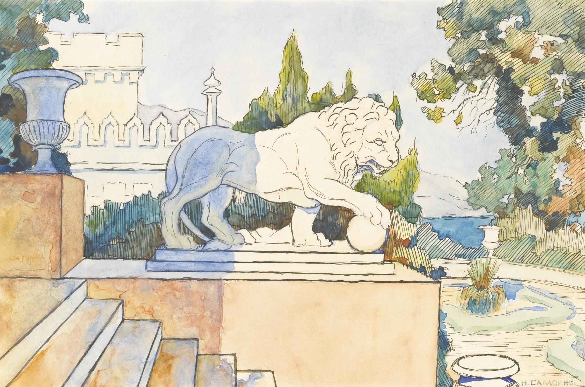Nikolai Semenovich Samokish - The Lions Of The Vorontsov Palace, Alupka