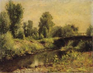 Nikolai Vasilievich Kharitonov - A Rural Landscape With A Bridge