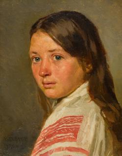 Nikolai Vasilievich Nevrev - Portrait of a Peasant Girl