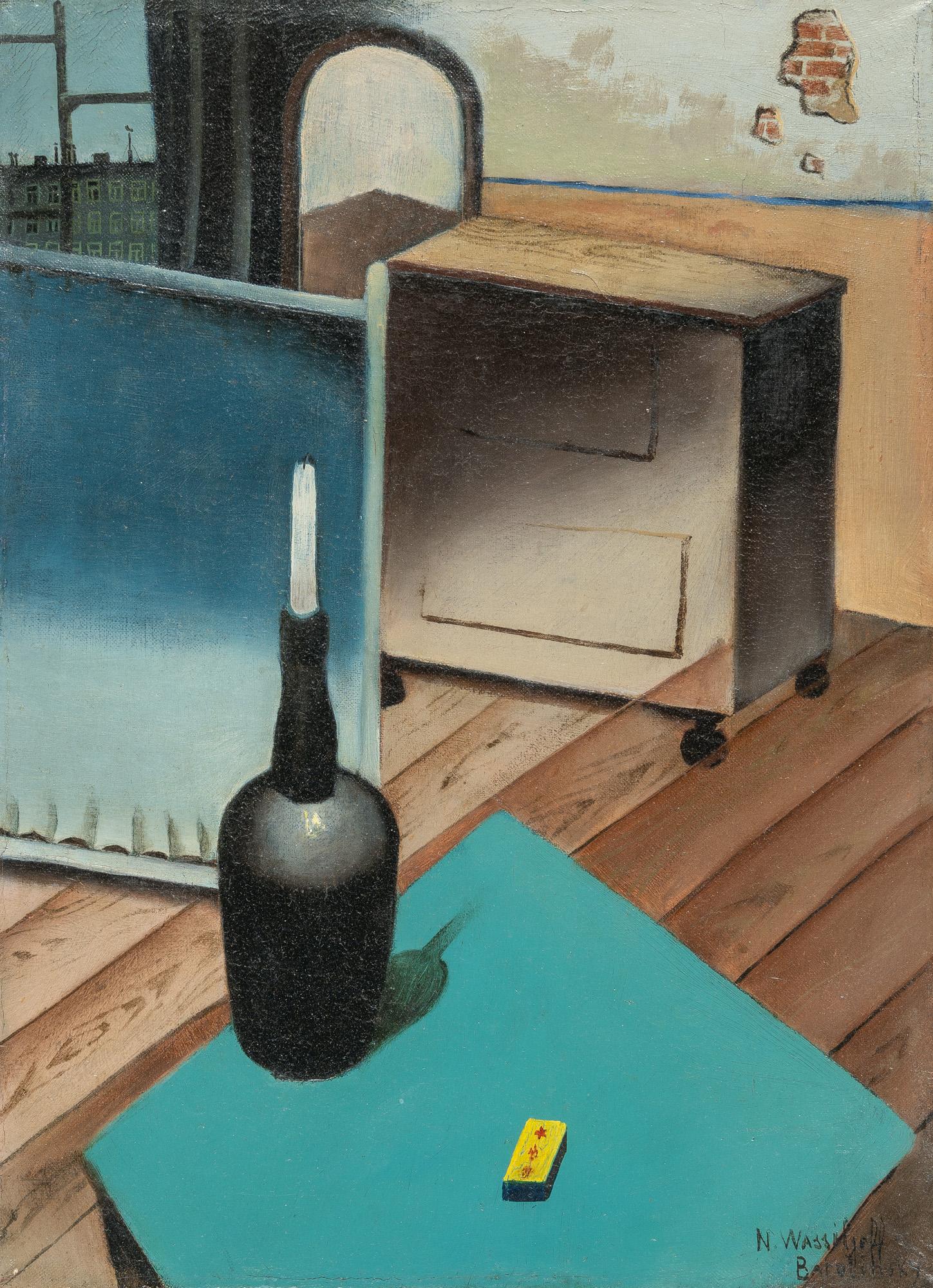 Nikolai Wassilieff - Recto: Interieur / Verso: Baumskizze