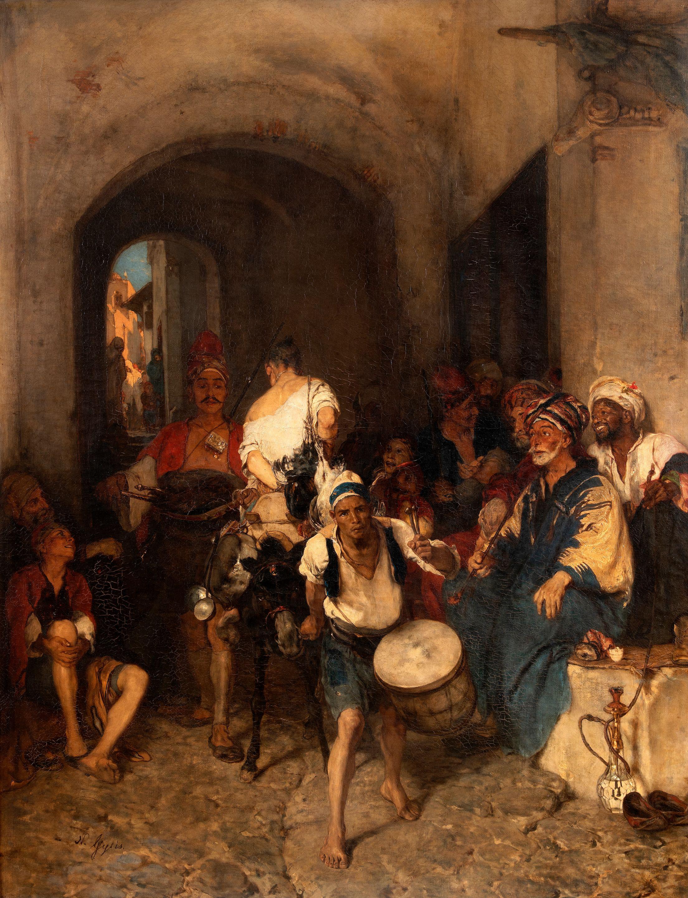 Nikolaos Gyzis - Bestrafung eines Hühnerdiebs in Smyrna/ Punition d\'un voleur de poulet à Smyrna