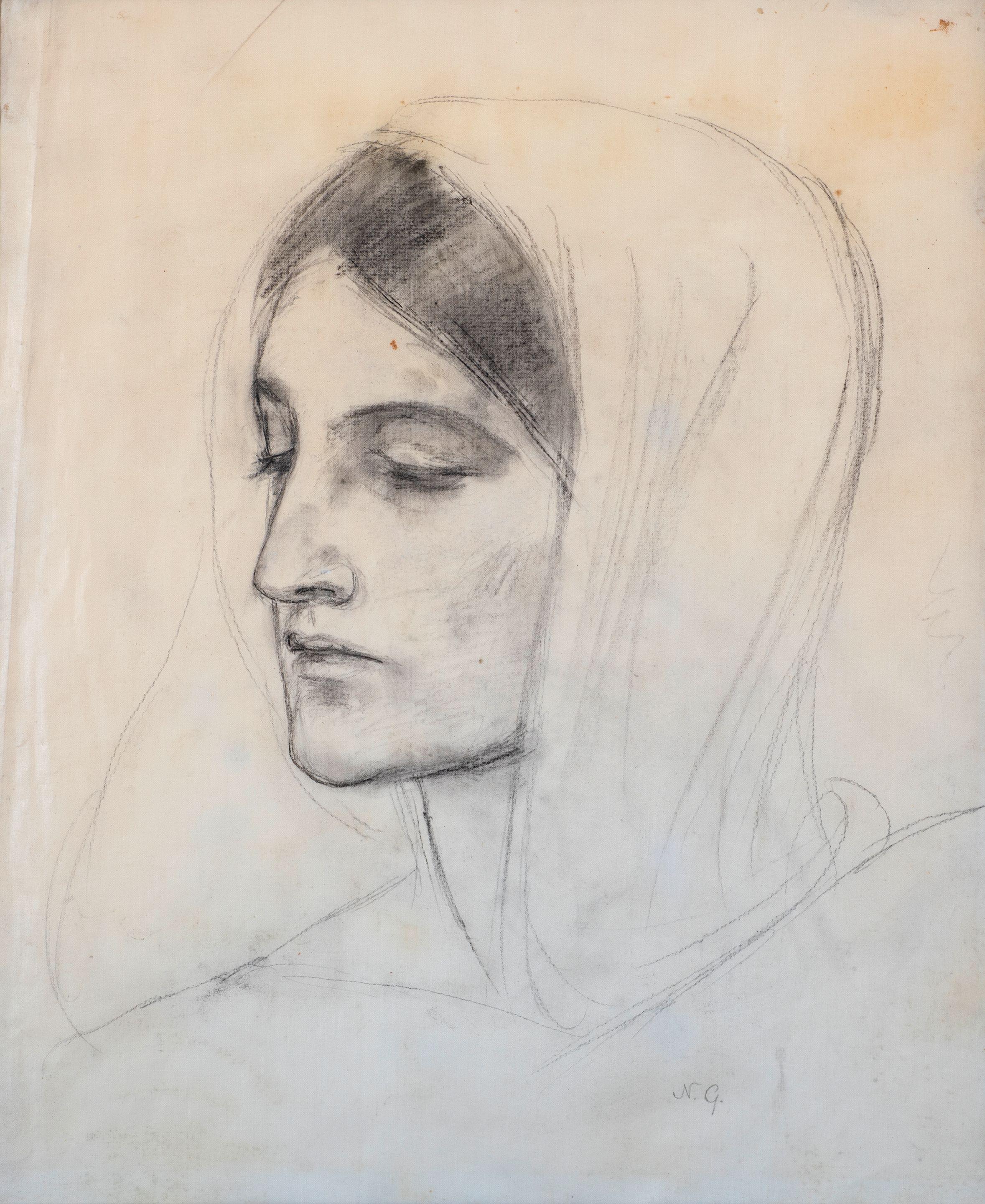 Nikolaos Gyzis - Étude de tête d\'une fille