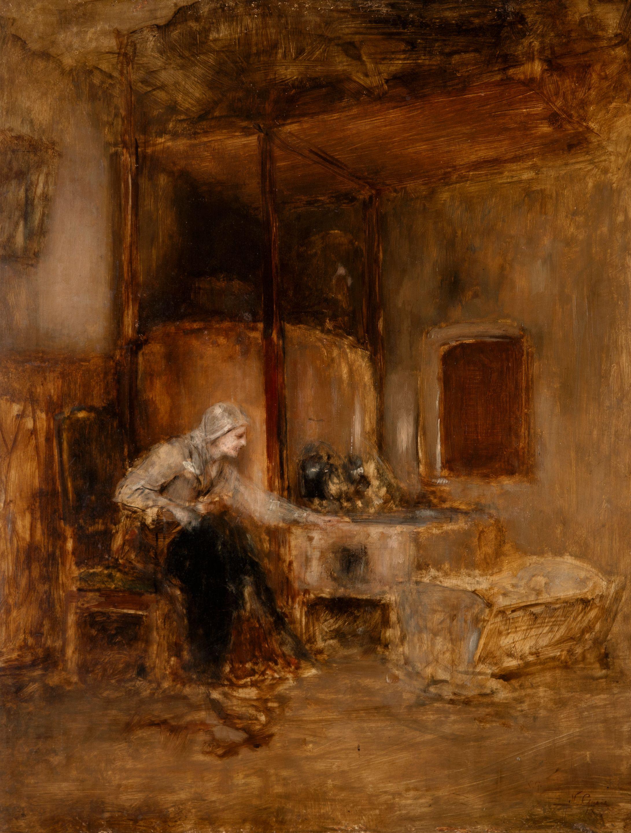 Nikolaos Gyzis - Mère au berceau