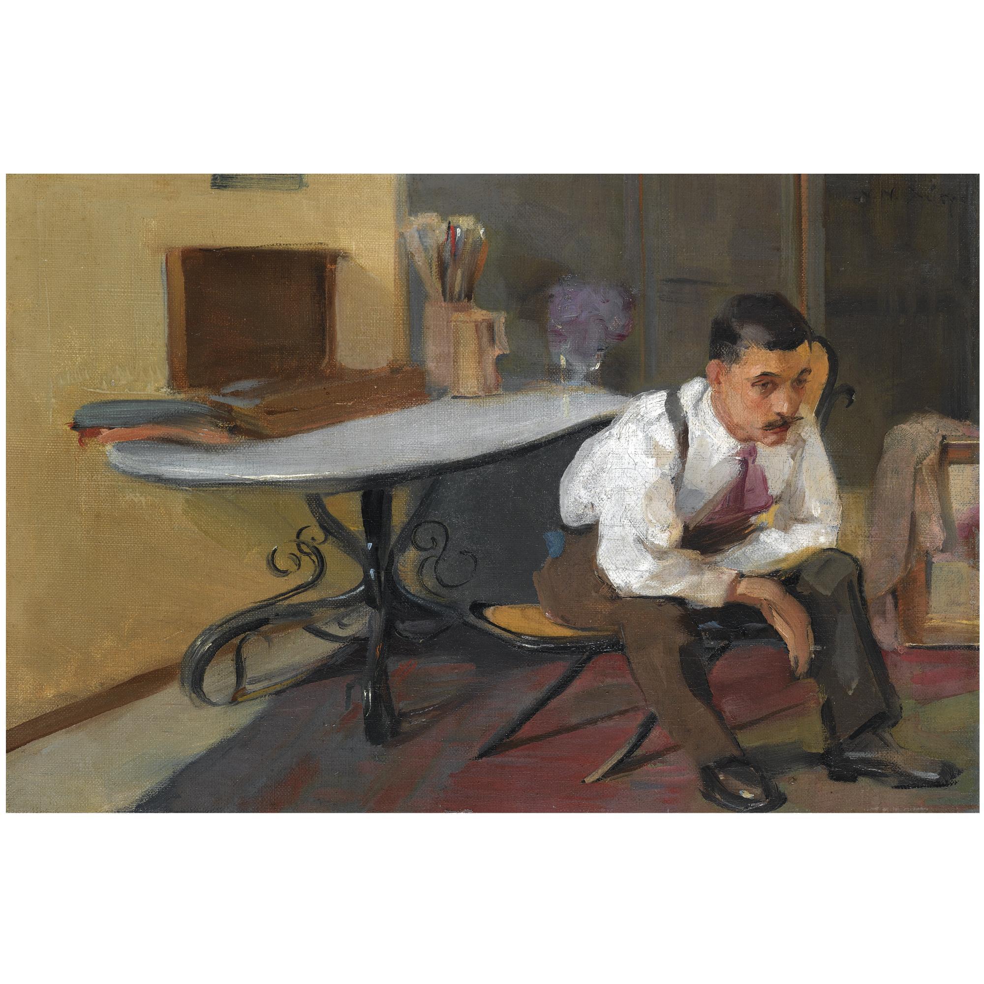 Nikolaos Lytras - Greek The Artist In His Studio