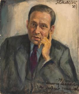 Nikolay Milioti - Portraits of Emile Markovich and his son Jacques both: 54.5 x 45.5cm (21 1/2 x 18in). unframed